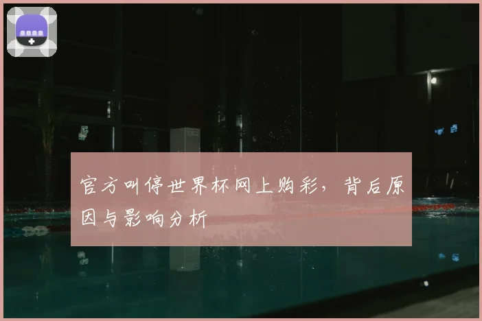 官方叫停世界杯网上购彩，背后原因与影响分析